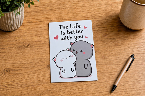 Postkarte the life is better - postkarte,