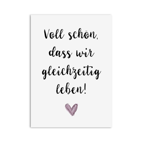 Postkarte gleichzeitig leben - gleichzeitig,