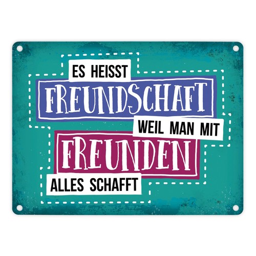 Freundschaft metallschild mit - freundschaft,