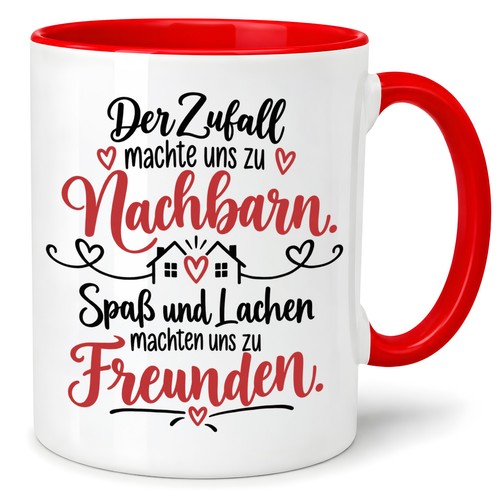 Herzbotschaft tasse nachbarn - herzbotschaft,