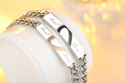 Partnerarmband stahl edel - 2x,