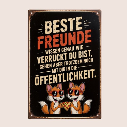Blechschild freundschaft bbf - blechschild,